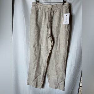 Athleta NWT Drawstring Linen Barrel Ankle Pants — Beige Tan